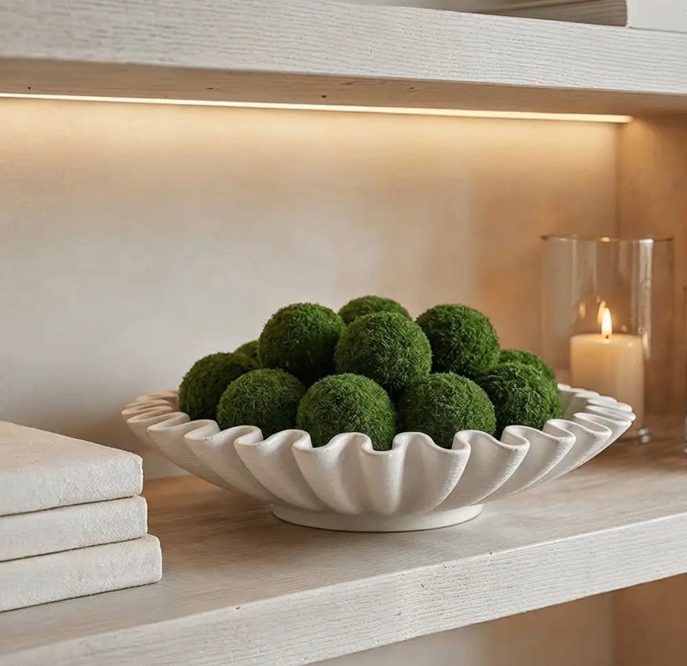 White Fluted Decorative Bowl