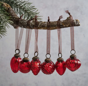 6 Assorted Mini Glass Baubles view 4