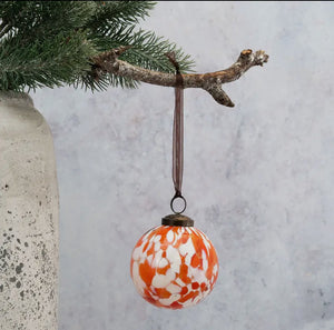 Tangerine Glass Cheena Bauble view 2