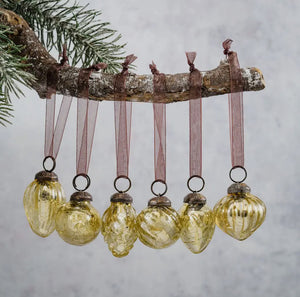 6 Assorted Mini Glass Baubles view 2