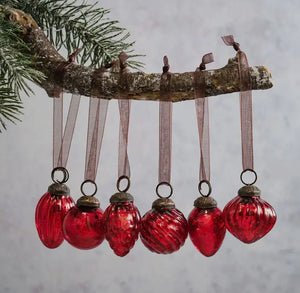 6 Assorted Mini Glass Baubles view 4