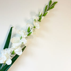 White Gladioli Stem view 4