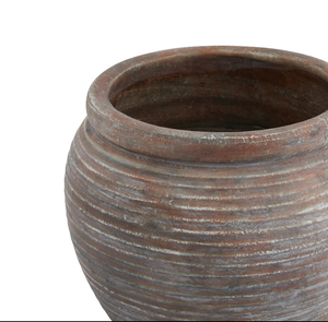 Athena Brown Rimmed Plant Pot view 3