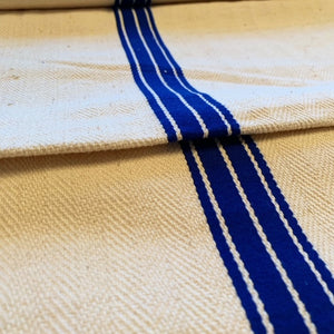 Vintage Grain Sack Table Runner- Blue Stripe view 3