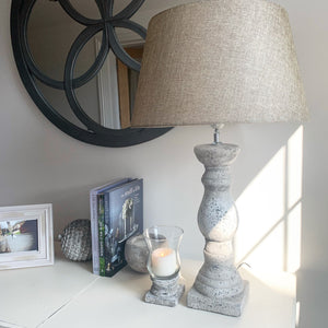 Rustic stone lamp view 2