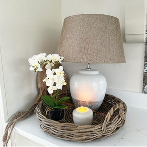 Birkdale Round Stone Lamp with Shade view 3