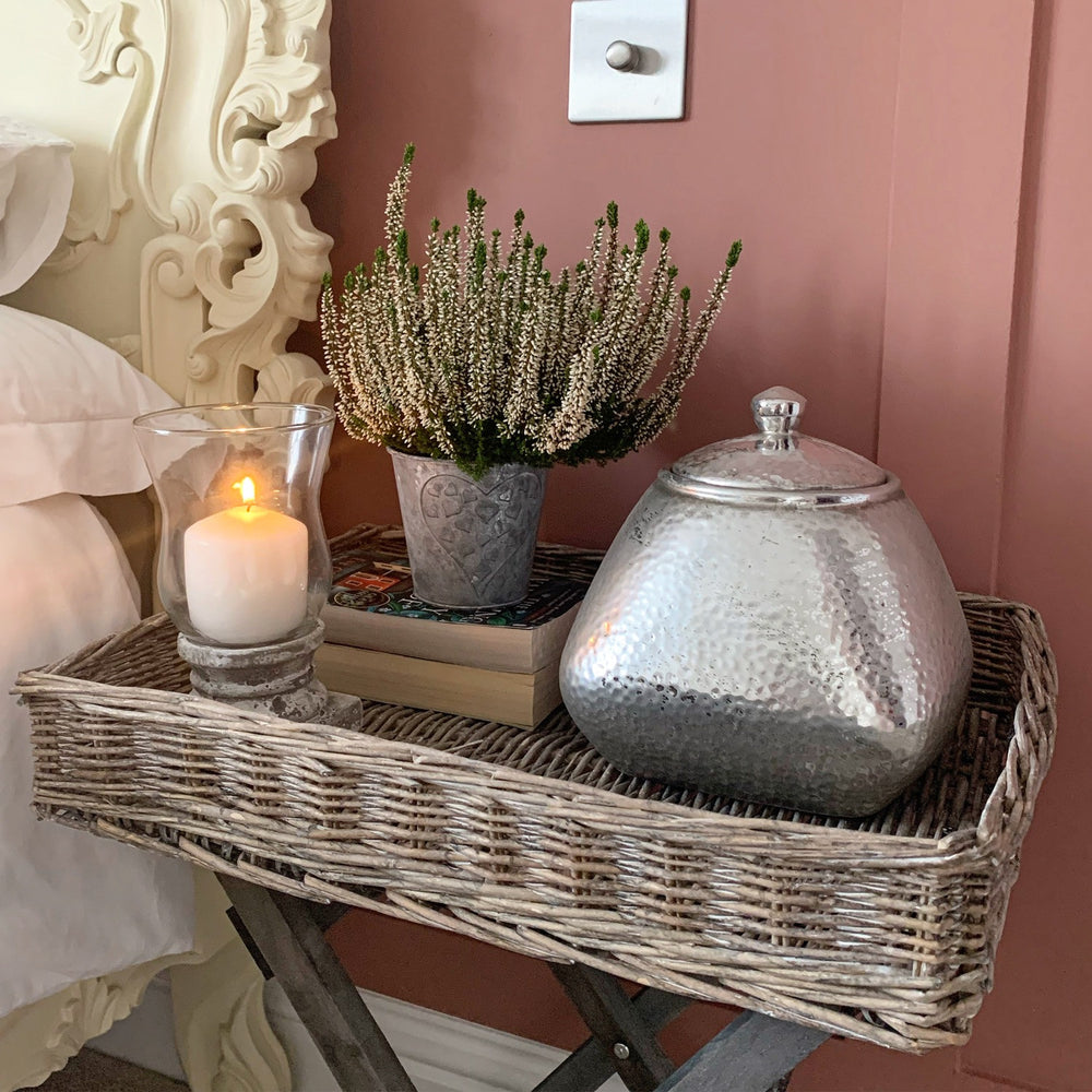 Silver Hammered Jar