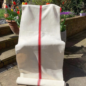 Grain Sack Table Runner- Red Stripe view 2