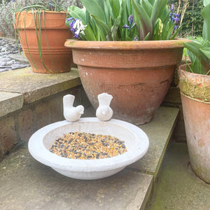 Round Stone Bird Bath view 2