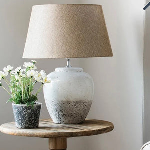 Birkdale Round Stone Lamp with Shade view 2