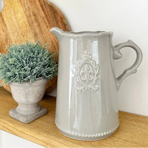 French Country Jug Vase | Fleur de Lis Jug Vase view 2