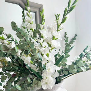 White Gladioli Stem view 2
