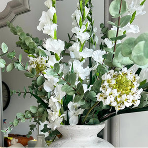 White Gladioli Stem view 6