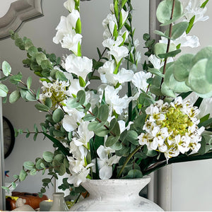 White Gladioli Stem view 6