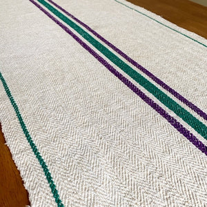Grain Sack Table Runner- Purple & Green view 4