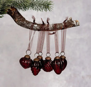 6 Assorted Mini Glass Baubles view 1