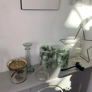 Pine Frosted Glass Candle Holders view 4