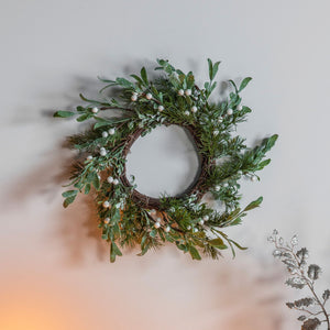 Olive & White Berry Wreath view 1