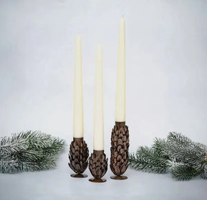 Metal Fir Cone Candle Holder view 1