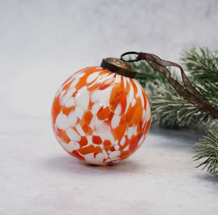 Tangerine Glass Cheena Bauble