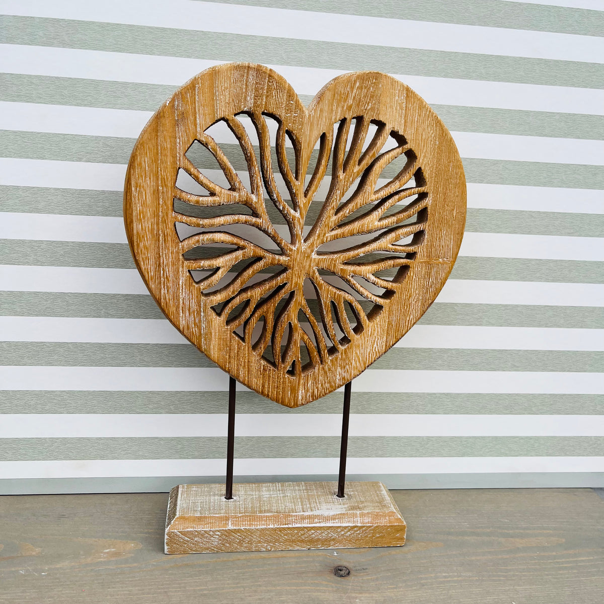 Wooden Heart on Stand