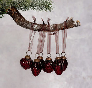 6 Assorted Mini Glass Baubles view 1