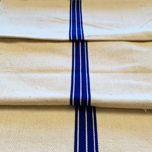 Vintage Grain Sack Table Runner- Blue Stripe view 4