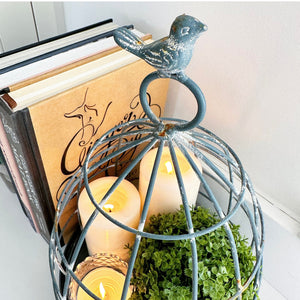 Blue Metal Bird Cloche view 5