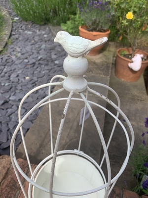Tall White Bird Plant Stand view 5