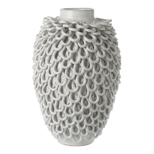 Tall White Loop Vase view 3