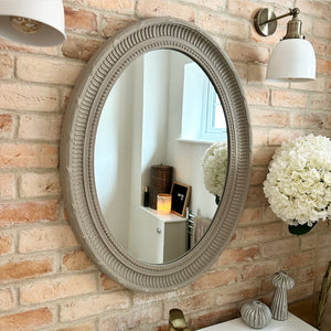Grey Oval Mirror view 2