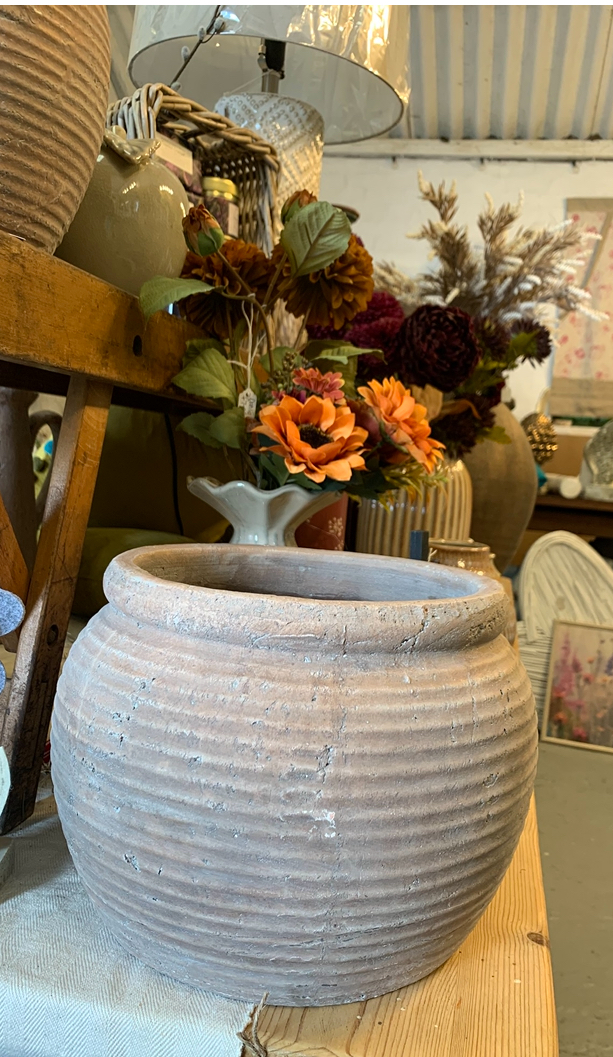 Athena Brown Rimmed Plant Pot