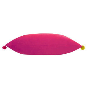 Fiesta Pompom Cushion - Pink & Mustard view 3
