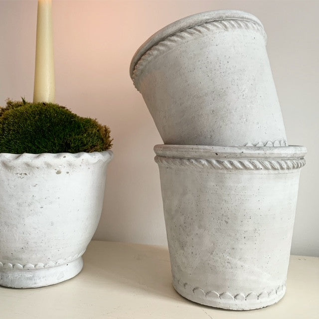 White washed plant pot