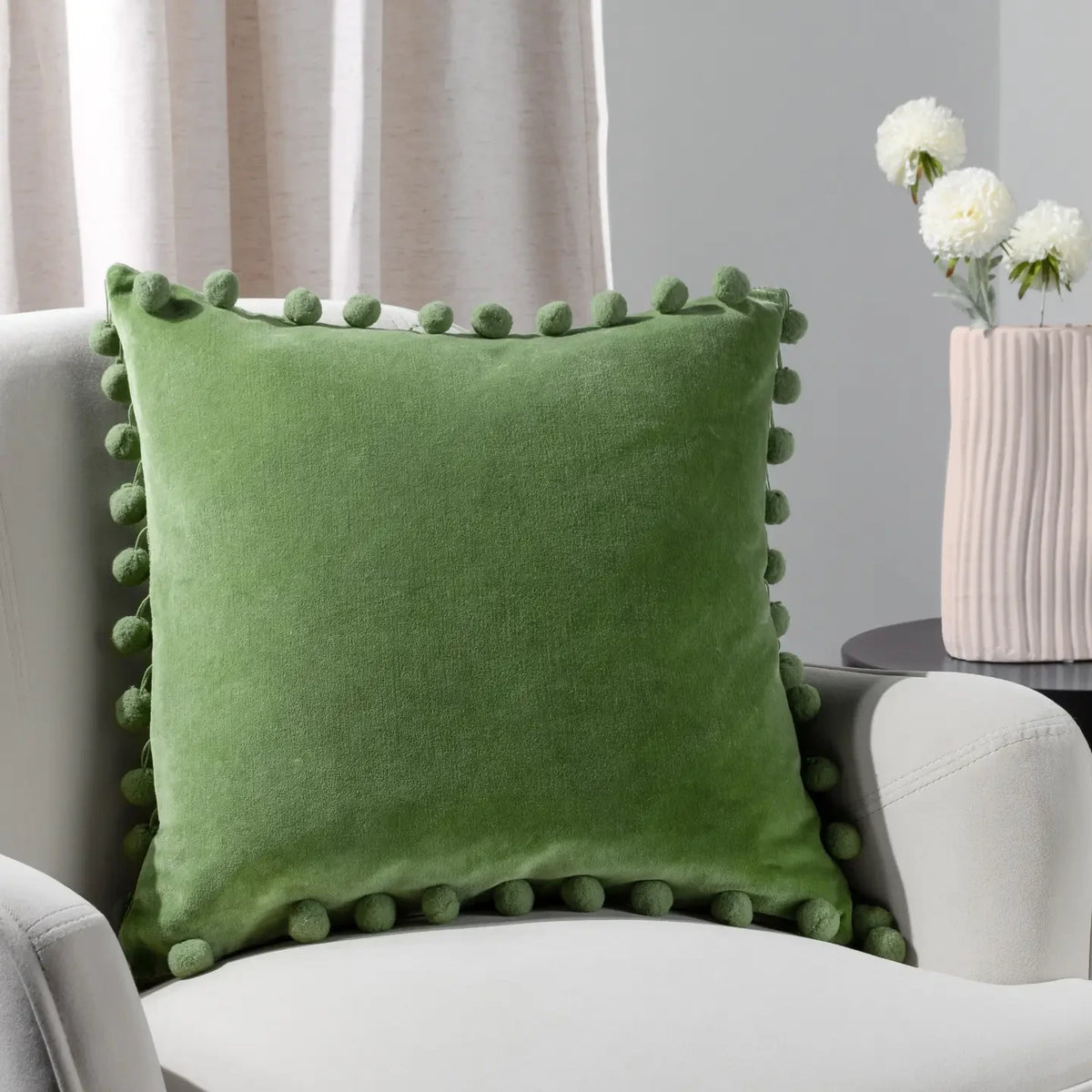 Velvet Pompom Cushion