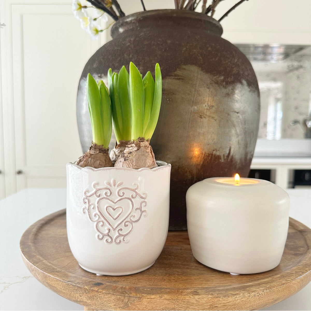 Embossed Heart Plant Pot