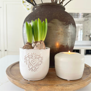 Embossed Heart Plant Pot view 1