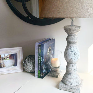Rustic stone lamp view 4