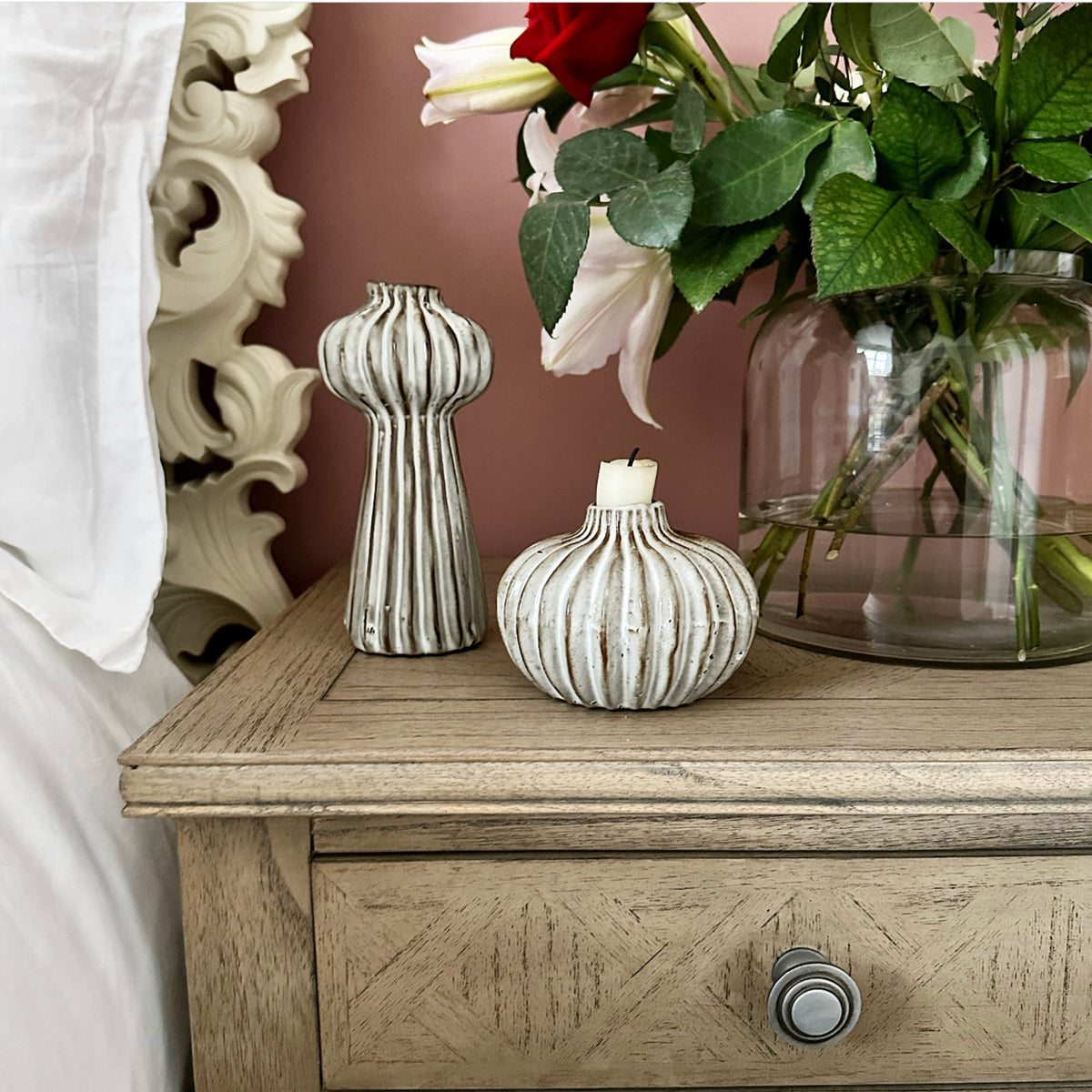 Glazed Ridged Candlestick
