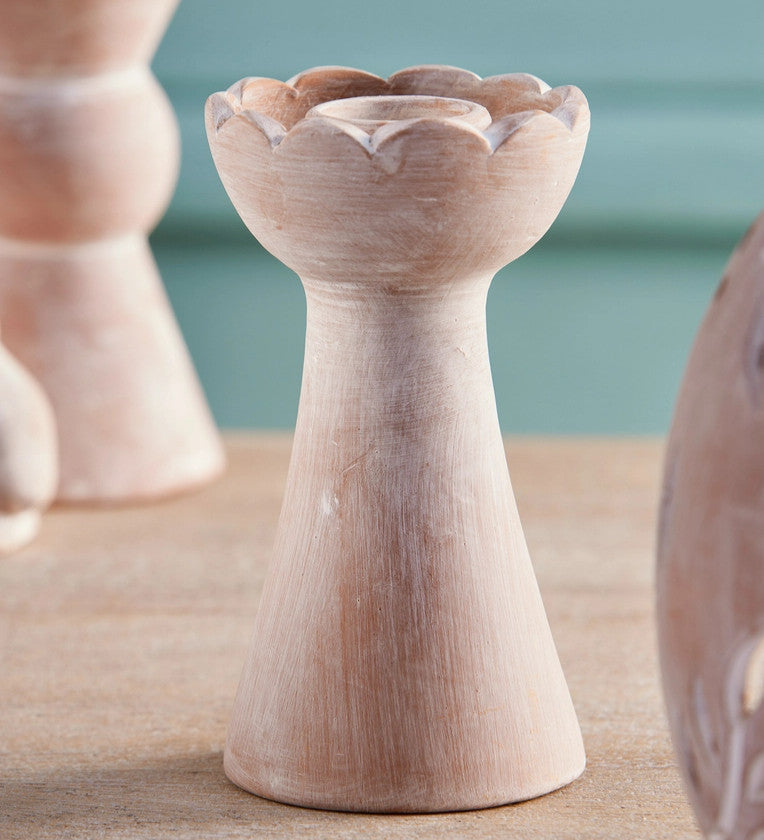 Terracotta Waterlily Candle Holder