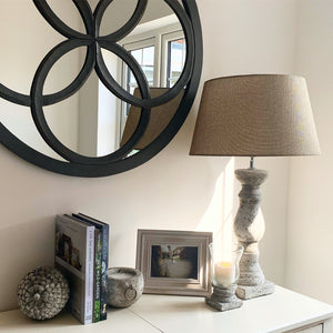 Rustic stone lamp view 8