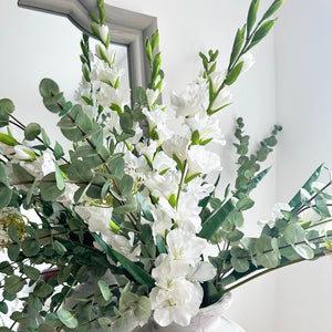 White Gladioli Stem view 2