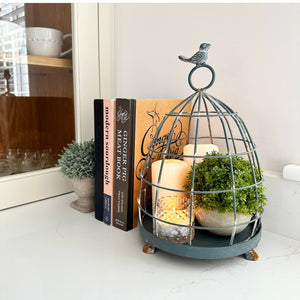 Blue Metal Bird Cloche view 6