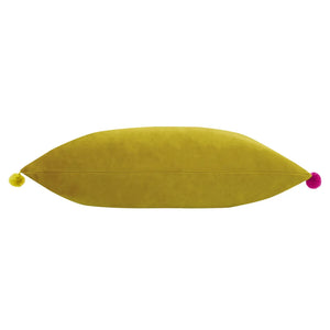 Fiesta Pompom Cushion - Pink & Mustard view 4