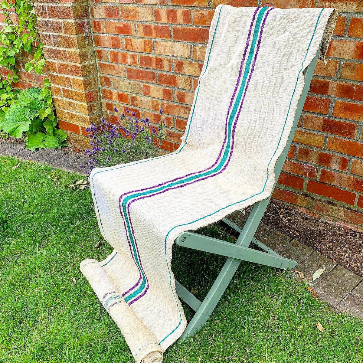 Grain Sack Table Runner- Purple & Green