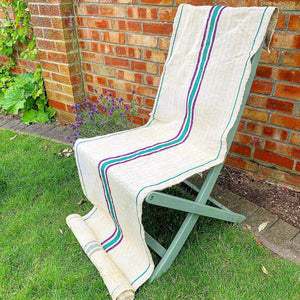 Grain Sack Table Runner- Purple & Green view 1