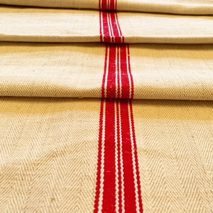 Vintage Grain Sack Table Runner- Red Stripe view 3