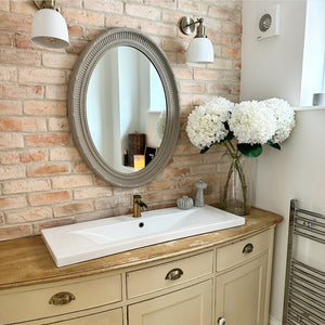 Grey Oval Mirror view 1
