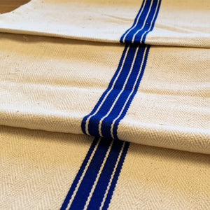Vintage Grain Sack Table Runner- Blue Stripe view 1