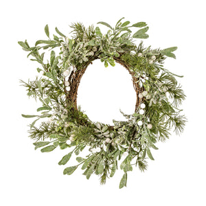 Olive & White Berry Wreath view 2